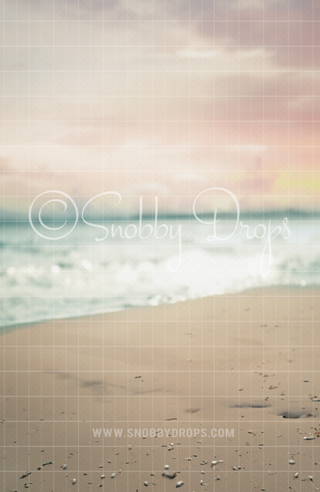 Pastel Cape Beach Fabric Backdrop Sweep-Fabric Photography Sweep-Snobby Drops Fabric Backdrops for Photography, Exclusive Designs by Tara Mapes Photography, Enchanted Eye Creations by Tara Mapes, photography backgrounds, photography backdrops, fast shipping, US backdrops, cheap photography backdrops