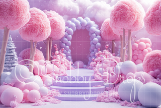 Pastel Pink and Purple Whimsical Arch Fabric Backdrop-Fabric Photography Backdrop-Snobby Drops Fabric Backdrops for Photography, Exclusive Designs by Tara Mapes Photography, Enchanted Eye Creations by Tara Mapes, photography backgrounds, photography backdrops, fast shipping, US backdrops, cheap photography backdrops