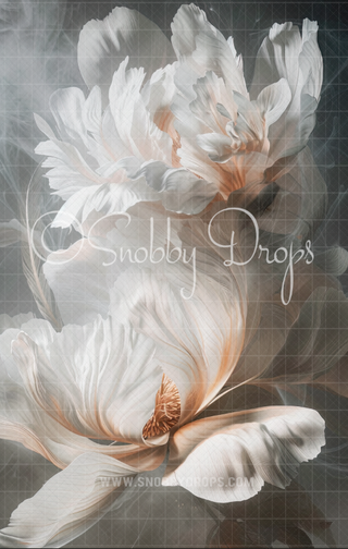 Peach Floral Dance Fine Art Floral Fabric Backdrop Sweep-Fabric Photography Sweep-Snobby Drops Fabric Backdrops for Photography, Exclusive Designs by Tara Mapes Photography, Enchanted Eye Creations by Tara Mapes, photography backgrounds, photography backdrops, fast shipping, US backdrops, cheap photography backdrops