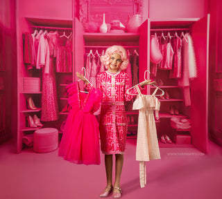 Pink Doll Closet Fabric Backdrop-Fabric Photography Backdrop-Snobby Drops Fabric Backdrops for Photography, Exclusive Designs by Tara Mapes Photography, Enchanted Eye Creations by Tara Mapes, photography backgrounds, photography backdrops, fast shipping, US backdrops, cheap photography backdrops