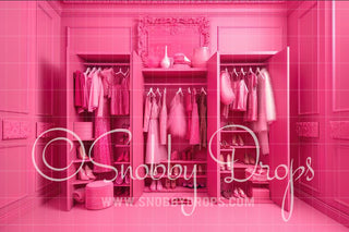 Pink Doll Closet Fabric Backdrop-Fabric Photography Backdrop-Snobby Drops Fabric Backdrops for Photography, Exclusive Designs by Tara Mapes Photography, Enchanted Eye Creations by Tara Mapes, photography backgrounds, photography backdrops, fast shipping, US backdrops, cheap photography backdrops