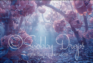 Pink Hazy Fantasy Forest Fabric Backdrop-Fabric Photography Backdrop-Snobby Drops Fabric Backdrops for Photography, Exclusive Designs by Tara Mapes Photography, Enchanted Eye Creations by Tara Mapes, photography backgrounds, photography backdrops, fast shipping, US backdrops, cheap photography backdrops