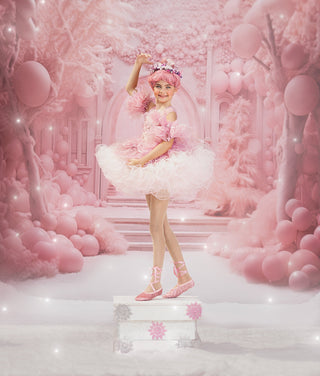 Pink Nutracker Realm Fabric Backdrop-Fabric Photography Backdrop-Snobby Drops Fabric Backdrops for Photography, Exclusive Designs by Tara Mapes Photography, Enchanted Eye Creations by Tara Mapes, photography backgrounds, photography backdrops, fast shipping, US backdrops, cheap photography backdrops