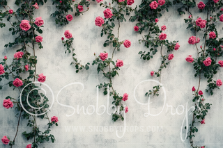 Pink Rose Vines Valentine Fabric Backdrop-Fabric Photography Backdrop-Snobby Drops Fabric Backdrops for Photography, Exclusive Designs by Tara Mapes Photography, Enchanted Eye Creations by Tara Mapes, photography backgrounds, photography backdrops, fast shipping, US backdrops, cheap photography backdrops