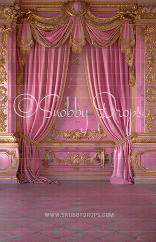 Posh Pink Room Backdrop Sweep-Fabric Photography Sweep-Snobby Drops Fabric Backdrops for Photography, Exclusive Designs by Tara Mapes Photography, Enchanted Eye Creations by Tara Mapes, photography backgrounds, photography backdrops, fast shipping, US backdrops, cheap photography backdrops