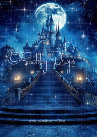 Princess Castle Stairs Fabric Backdrop Sweep-Fabric Photography Sweep-Snobby Drops Fabric Backdrops for Photography, Exclusive Designs by Tara Mapes Photography, Enchanted Eye Creations by Tara Mapes, photography backgrounds, photography backdrops, fast shipping, US backdrops, cheap photography backdrops