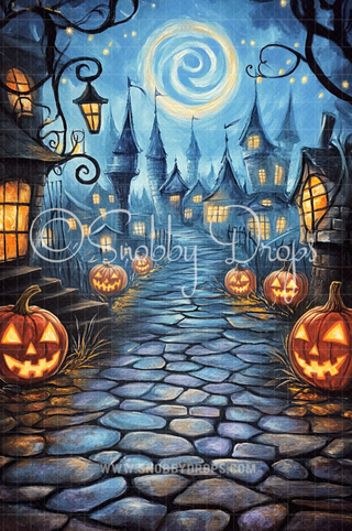 Pumpkin Street Fabric Backdrop Sweep-Fabric Photography Sweep-Snobby Drops Fabric Backdrops for Photography, Exclusive Designs by Tara Mapes Photography, Enchanted Eye Creations by Tara Mapes, photography backgrounds, photography backdrops, fast shipping, US backdrops, cheap photography backdrops