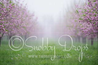 Purple Tree Blossom Orchard Fabric Backdrop-Fabric Photography Backdrop-Snobby Drops Fabric Backdrops for Photography, Exclusive Designs by Tara Mapes Photography, Enchanted Eye Creations by Tara Mapes, photography backgrounds, photography backdrops, fast shipping, US backdrops, cheap photography backdrops