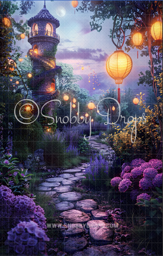 Rapunzel Tower Fabric Backdrop Sweep-Fabric Photography Sweep-Snobby Drops Fabric Backdrops for Photography, Exclusive Designs by Tara Mapes Photography, Enchanted Eye Creations by Tara Mapes, photography backgrounds, photography backdrops, fast shipping, US backdrops, cheap photography backdrops