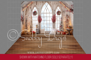 Red Bud Christmas Fabric Photography Backdrop-Fabric Photography Backdrop-Snobby Drops Fabric Backdrops for Photography, Exclusive Designs by Tara Mapes Photography, Enchanted Eye Creations by Tara Mapes, photography backgrounds, photography backdrops, fast shipping, US backdrops, cheap photography backdrops