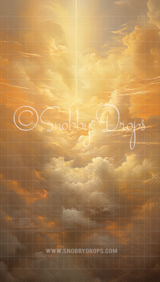 Renaissance Warm Heavenly Clouds Fabric Backdrop Sweep-Fabric Photography Sweep-Snobby Drops Fabric Backdrops for Photography, Exclusive Designs by Tara Mapes Photography, Enchanted Eye Creations by Tara Mapes, photography backgrounds, photography backdrops, fast shipping, US backdrops, cheap photography backdrops