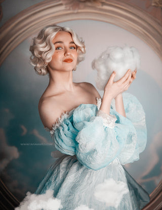 Sky Renaissance Room Fabric Backdrop Sweep-Fabric Photography Sweep-Snobby Drops Fabric Backdrops for Photography, Exclusive Designs by Tara Mapes Photography, Enchanted Eye Creations by Tara Mapes, photography backgrounds, photography backdrops, fast shipping, US backdrops, cheap photography backdrops