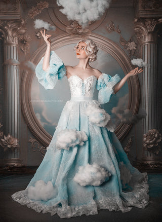 Sky Renaissance Room Fabric Backdrop Sweep-Fabric Photography Sweep-Snobby Drops Fabric Backdrops for Photography, Exclusive Designs by Tara Mapes Photography, Enchanted Eye Creations by Tara Mapes, photography backgrounds, photography backdrops, fast shipping, US backdrops, cheap photography backdrops