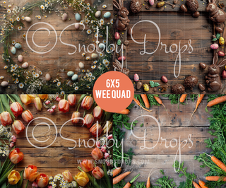 Rustic Easter Wee Quad-Wee Quad Rubber Photography Backdrop-Snobby Drops Fabric Backdrops for Photography, Exclusive Designs by Tara Mapes Photography, Enchanted Eye Creations by Tara Mapes, photography backgrounds, photography backdrops, fast shipping, US backdrops, cheap photography backdrops