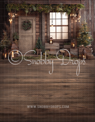 Rustic Pine and Lights Christmas Fabric Backdrop Sweep-Fabric Photography Sweep-Snobby Drops Fabric Backdrops for Photography, Exclusive Designs by Tara Mapes Photography, Enchanted Eye Creations by Tara Mapes, photography backgrounds, photography backdrops, fast shipping, US backdrops, cheap photography backdrops