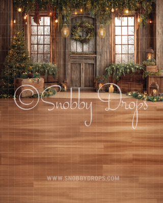 Rustic Pine Christmas Fabric Backdrop Sweep-Fabric Photography Sweep-Snobby Drops Fabric Backdrops for Photography, Exclusive Designs by Tara Mapes Photography, Enchanted Eye Creations by Tara Mapes, photography backgrounds, photography backdrops, fast shipping, US backdrops, cheap photography backdrops