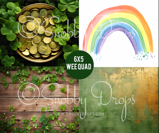 Saint Patricks Day Irish Wee Quad-Wee Quad Rubber Photography Backdrop-Snobby Drops Fabric Backdrops for Photography, Exclusive Designs by Tara Mapes Photography, Enchanted Eye Creations by Tara Mapes, photography backgrounds, photography backdrops, fast shipping, US backdrops, cheap photography backdrops