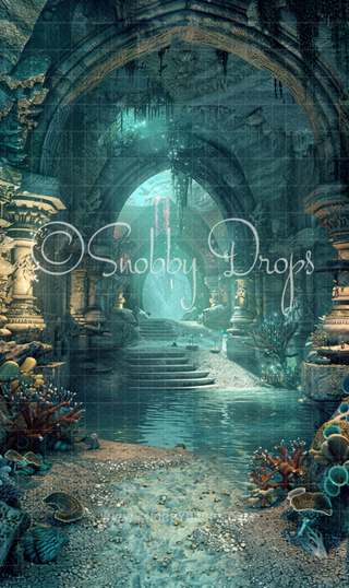 Sea Cave Backdrop Sweep-Fabric Photography Sweep-Snobby Drops Fabric Backdrops for Photography, Exclusive Designs by Tara Mapes Photography, Enchanted Eye Creations by Tara Mapes, photography backgrounds, photography backdrops, fast shipping, US backdrops, cheap photography backdrops