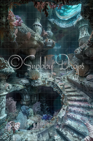 Sea Stairs Backdrop Sweep-Fabric Photography Sweep-Snobby Drops Fabric Backdrops for Photography, Exclusive Designs by Tara Mapes Photography, Enchanted Eye Creations by Tara Mapes, photography backgrounds, photography backdrops, fast shipping, US backdrops, cheap photography backdrops