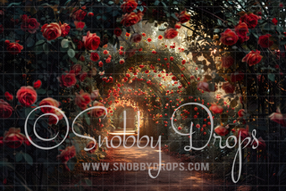 Soft Rose Tunnel Forest Path Fabric Backdrop-Fabric Photography Backdrop-Snobby Drops Fabric Backdrops for Photography, Exclusive Designs by Tara Mapes Photography, Enchanted Eye Creations by Tara Mapes, photography backgrounds, photography backdrops, fast shipping, US backdrops, cheap photography backdrops