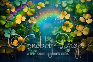 St Patricks Leprechaun House Fabric Backdrop-Fabric Photography Backdrop-Snobby Drops Fabric Backdrops for Photography, Exclusive Designs by Tara Mapes Photography, Enchanted Eye Creations by Tara Mapes, photography backgrounds, photography backdrops, fast shipping, US backdrops, cheap photography backdrops