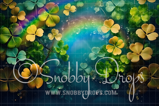 St Patricks Shamrock Fabric Wee Drop-Fabric Photography Backdrop-Snobby Drops Fabric Backdrops for Photography, Exclusive Designs by Tara Mapes Photography, Enchanted Eye Creations by Tara Mapes, photography backgrounds, photography backdrops, fast shipping, US backdrops, cheap photography backdrops