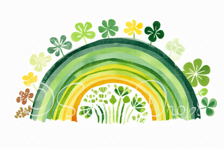St Patricks Shamrock Rainbow Fabric Backdrop-Fabric Photography Backdrop-Snobby Drops Fabric Backdrops for Photography, Exclusive Designs by Tara Mapes Photography, Enchanted Eye Creations by Tara Mapes, photography backgrounds, photography backdrops, fast shipping, US backdrops, cheap photography backdrops