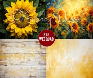 Sunflowers Wee Quad-Wee Quad Rubber Photography Backdrop-Snobby Drops Fabric Backdrops for Photography, Exclusive Designs by Tara Mapes Photography, Enchanted Eye Creations by Tara Mapes, photography backgrounds, photography backdrops, fast shipping, US backdrops, cheap photography backdrops