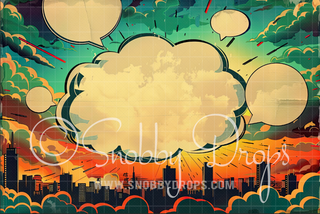 Superhero Comic Book Backdrop-Fabric Photography Backdrop-Snobby Drops Fabric Backdrops for Photography, Exclusive Designs by Tara Mapes Photography, Enchanted Eye Creations by Tara Mapes, photography backgrounds, photography backdrops, fast shipping, US backdrops, cheap photography backdrops