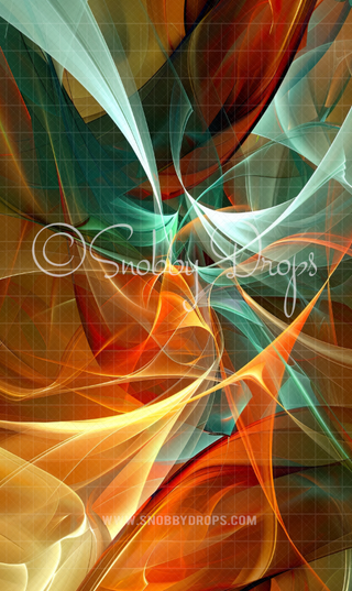 Teal and Yellow Abstract Fabric Backdrop Sweep-Fabric Photography Sweep-Snobby Drops Fabric Backdrops for Photography, Exclusive Designs by Tara Mapes Photography, Enchanted Eye Creations by Tara Mapes, photography backgrounds, photography backdrops, fast shipping, US backdrops, cheap photography backdrops