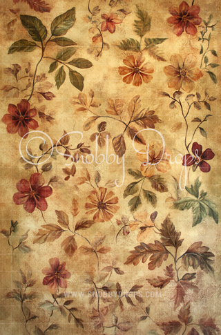 Vintage Floral Wallpaper Fabric Backdrop Sweep-Fabric Photography Sweep-Snobby Drops Fabric Backdrops for Photography, Exclusive Designs by Tara Mapes Photography, Enchanted Eye Creations by Tara Mapes, photography backgrounds, photography backdrops, fast shipping, US backdrops, cheap photography backdrops