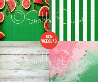 Watermelon Wee Quad-Wee Quad Rubber Photography Backdrop-Snobby Drops Fabric Backdrops for Photography, Exclusive Designs by Tara Mapes Photography, Enchanted Eye Creations by Tara Mapes, photography backgrounds, photography backdrops, fast shipping, US backdrops, cheap photography backdrops