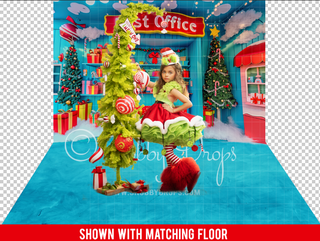 Whimsyville Post Office Fabric or Rubber Backed Floor-Floor-Snobby Drops Fabric Backdrops for Photography, Exclusive Designs by Tara Mapes Photography, Enchanted Eye Creations by Tara Mapes, photography backgrounds, photography backdrops, fast shipping, US backdrops, cheap photography backdrops