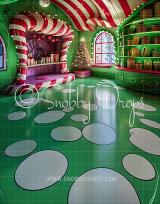 Whimsyville Room with Fireplace Fabric Backdrop Sweep-Fabric Photography Sweep-Snobby Drops Fabric Backdrops for Photography, Exclusive Designs by Tara Mapes Photography, Enchanted Eye Creations by Tara Mapes, photography backgrounds, photography backdrops, fast shipping, US backdrops, cheap photography backdrops