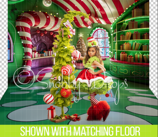 Whimsyville Room with Fireplace Fabric Photography Backdrop-Fabric Photography Backdrop-Snobby Drops Fabric Backdrops for Photography, Exclusive Designs by Tara Mapes Photography, Enchanted Eye Creations by Tara Mapes, photography backgrounds, photography backdrops, fast shipping, US backdrops, cheap photography backdrops