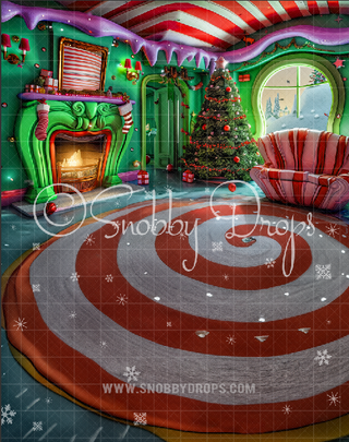 Whimsyville Room with Swirly Rug Fireplace Fabric Backdrop Sweep-Fabric Photography Sweep-Snobby Drops Fabric Backdrops for Photography, Exclusive Designs by Tara Mapes Photography, Enchanted Eye Creations by Tara Mapes, photography backgrounds, photography backdrops, fast shipping, US backdrops, cheap photography backdrops