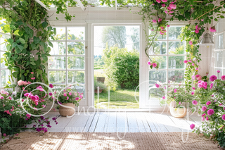 White Greenhouse Fabric Backdrop-Fabric Photography Backdrop-Snobby Drops Fabric Backdrops for Photography, Exclusive Designs by Tara Mapes Photography, Enchanted Eye Creations by Tara Mapes, photography backgrounds, photography backdrops, fast shipping, US backdrops, cheap photography backdrops