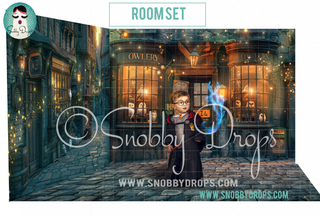 Wizard Owlery 3 Piece Room Set-Photography Backdrop 3P Room Set-Snobby Drops Fabric Backdrops for Photography, Exclusive Designs by Tara Mapes Photography, Enchanted Eye Creations by Tara Mapes, photography backgrounds, photography backdrops, fast shipping, US backdrops, cheap photography backdrops