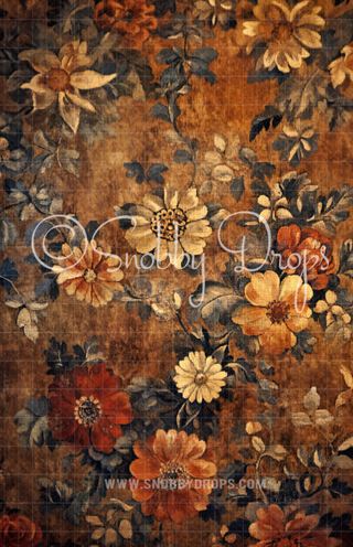 Yellow Vintage Fine Art Floral Fabric Backdrop Sweep-Fabric Photography Sweep-Snobby Drops Fabric Backdrops for Photography, Exclusive Designs by Tara Mapes Photography, Enchanted Eye Creations by Tara Mapes, photography backgrounds, photography backdrops, fast shipping, US backdrops, cheap photography backdrops