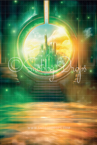 Wicked Emerald City Fabric Backdrop Sweep