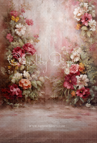 Fancy You Roses Painterly Fine Art Fabric Backdrop Sweep