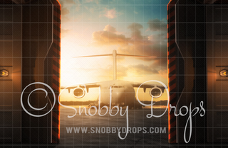 Airplane Hangar Pilot Hero Fabric Backdrop