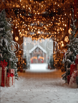 Christmas Bokeh Barn Sweep