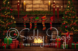 Kwanzaa Fireplace Fabric Backdrop