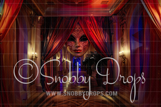 Mardi Gras Masquerade Hall Fabric Backdrop