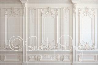 White Vintage Panel Wall Fine Art Fabric Backdrop