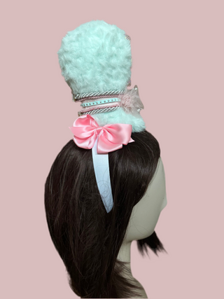 Hand Crocheted Pastel Faux Fur Nutcracker Hat-Accessories-Snobby Drops Fabric Backdrops for Photography, Exclusive Designs by Tara Mapes Photography, Enchanted Eye Creations by Tara Mapes, photography backgrounds, photography backdrops, fast shipping, US backdrops, cheap photography backdrops