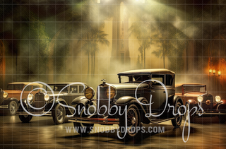 1920s Cars Fabric Backdrop-Fabric Photography Backdrop-Snobby Drops Fabric Backdrops for Photography, Exclusive Designs by Tara Mapes Photography, Enchanted Eye Creations by Tara Mapes, photography backgrounds, photography backdrops, fast shipping, US backdrops, cheap photography backdrops