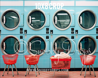 Blue Retro Washing Machines Fabric Backdrop-Fabric Photography Backdrop-Snobby Drops Fabric Backdrops for Photography, Exclusive Designs by Tara Mapes Photography, Enchanted Eye Creations by Tara Mapes, photography backgrounds, photography backdrops, fast shipping, US backdrops, cheap photography backdrops