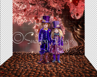 Candy Tree Chocolate Factory Fabric Backdrop-Fabric Photography Backdrop-Snobby Drops Fabric Backdrops for Photography, Exclusive Designs by Tara Mapes Photography, Enchanted Eye Creations by Tara Mapes, photography backgrounds, photography backdrops, fast shipping, US backdrops, cheap photography backdrops